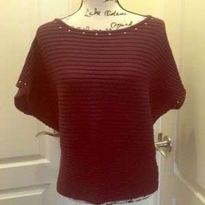 Calvin Klein Plum Cotton Ribbed Sweater